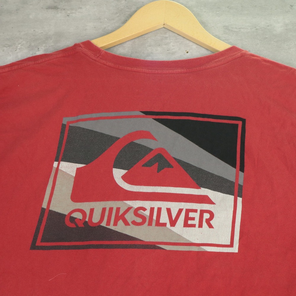 Quiksilver Graphic Logo Tee XXL Red Surf Skate Short Sleeve T-Shirt